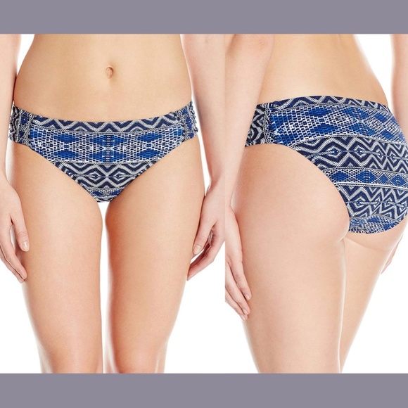 NEW La Blanca Designer Jeans‎ Side Shirred Hipster Bikini Bottom [SZ 14 US ] - Picture 3 of 12